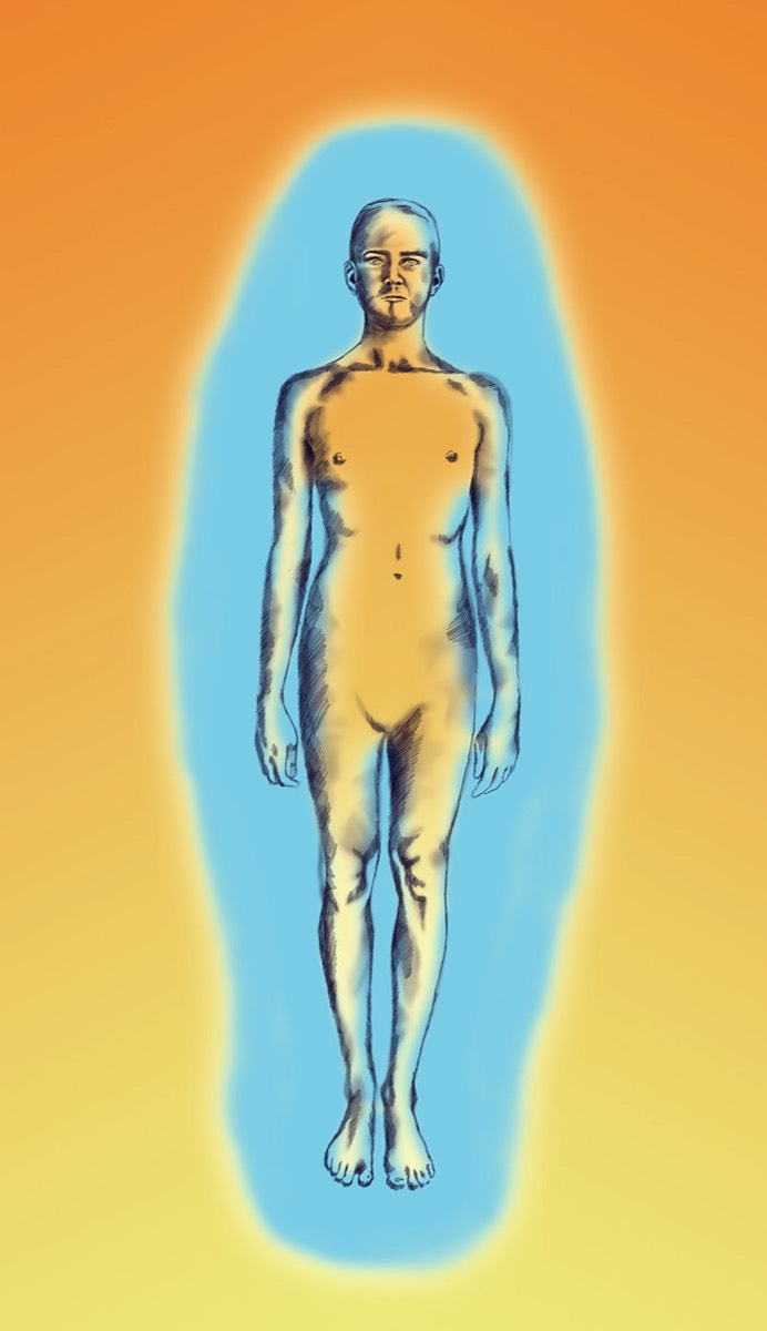 Aura des Menschen: das Genüge der Energie