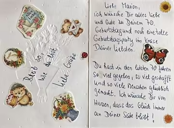 Brief zum Geburtstag für Marion