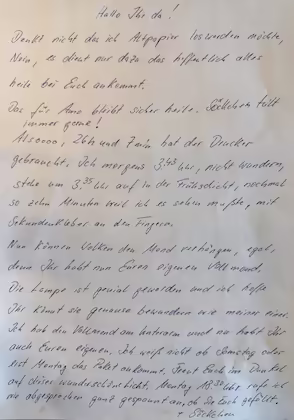 Brief vom Kunden für Pavol und Marion