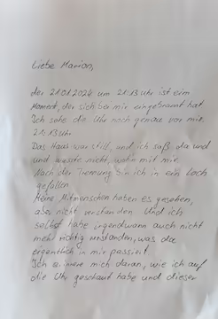 Danksagung für Marion