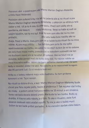 Dank für die Rituale und die spirituelle Unterstützung