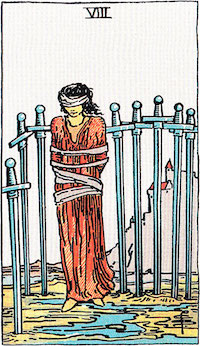 Tarotkarte Acht der Schwerter