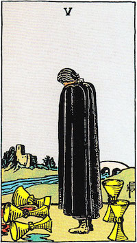 Tarotkarte Fünf der kelche