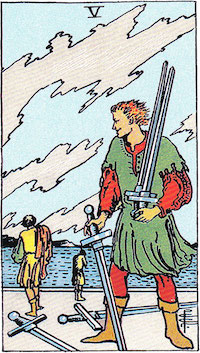 Tarotkarte Fünf der schwerter