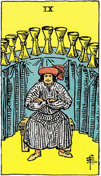 Tarotkarte Neun der kelche