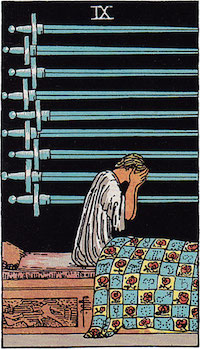 Tarotkarte Neun der schwerter