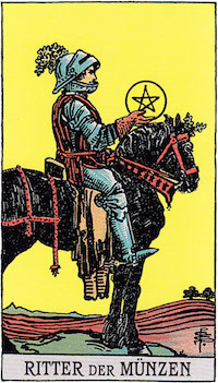 Tarotkarte Ritter der muenzen