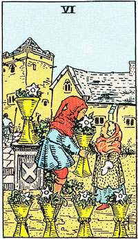 Tarotkarte Sechs kelche