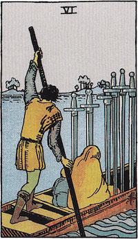 Tarotkarte Sechs der schwerter