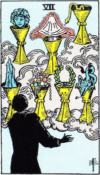 Tarotkarte Sieben kelche