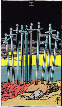 Tarot Zehn der schwerter