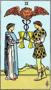 Tarotkarte Zwei der kelche