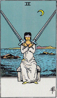 Tarotkarte Zwei der schwerter